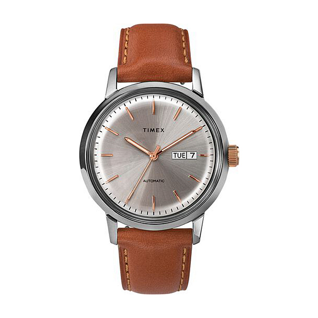 Marlin® Automatic Day-Date 40mm Leather Strap - Brow...